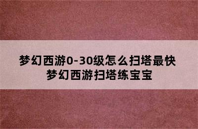 梦幻西游0-30级怎么扫塔最快 梦幻西游扫塔练宝宝